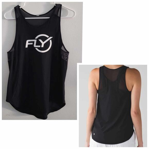 Lululemon Sculpt II Tank Flywheel Sports Printed Logo Black 6 - Picture 1 of 7